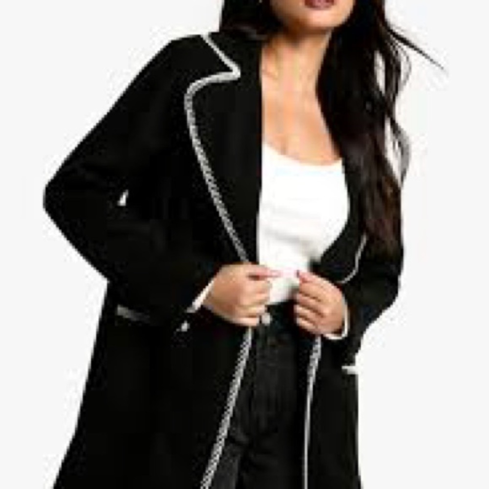 Ellen tracy  Black Blazer with White Trim